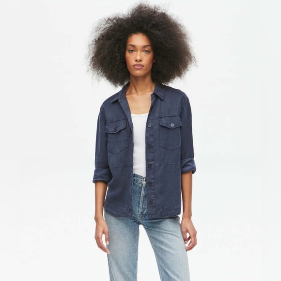 Michael Stars Tops - Michael Stars Dark Navy Utility Button-Down Shirt